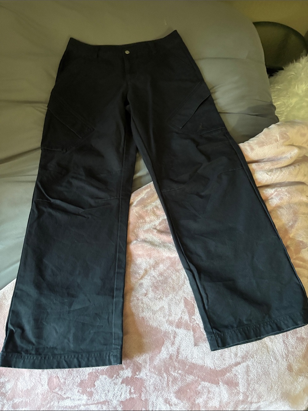 Jordan Black Cargo Pants with Wide Leg